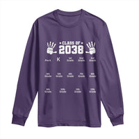 Class of 2038 Grow With Me Long Sleeve Shirt Handprint Pre-K to 12th Grade Graduation - Wonder Print Shop