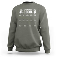 Class of 2038 Grow With Me Sweatshirt Handprint Pre-K to 12th Grade Graduation - Wonder Print Shop