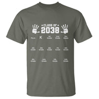 Class of 2038 Grow With Me T Shirt Handprint Pre-K to 12th Grade Graduation - Wonder Print Shop