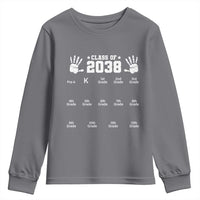 Class of 2038 Grow With Me Youth Sweatshirt Handprint Pre-K to 12th Grade Graduation - Wonder Print Shop