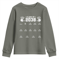 Class of 2038 Grow With Me Youth Sweatshirt Handprint Pre-K to 12th Grade Graduation - Wonder Print Shop