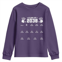 Class of 2038 Grow With Me Youth Sweatshirt Handprint Pre-K to 12th Grade Graduation - Wonder Print Shop