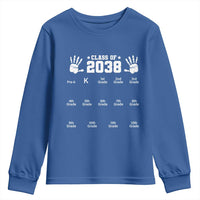 Class of 2038 Grow With Me Youth Sweatshirt Handprint Pre-K to 12th Grade Graduation - Wonder Print Shop