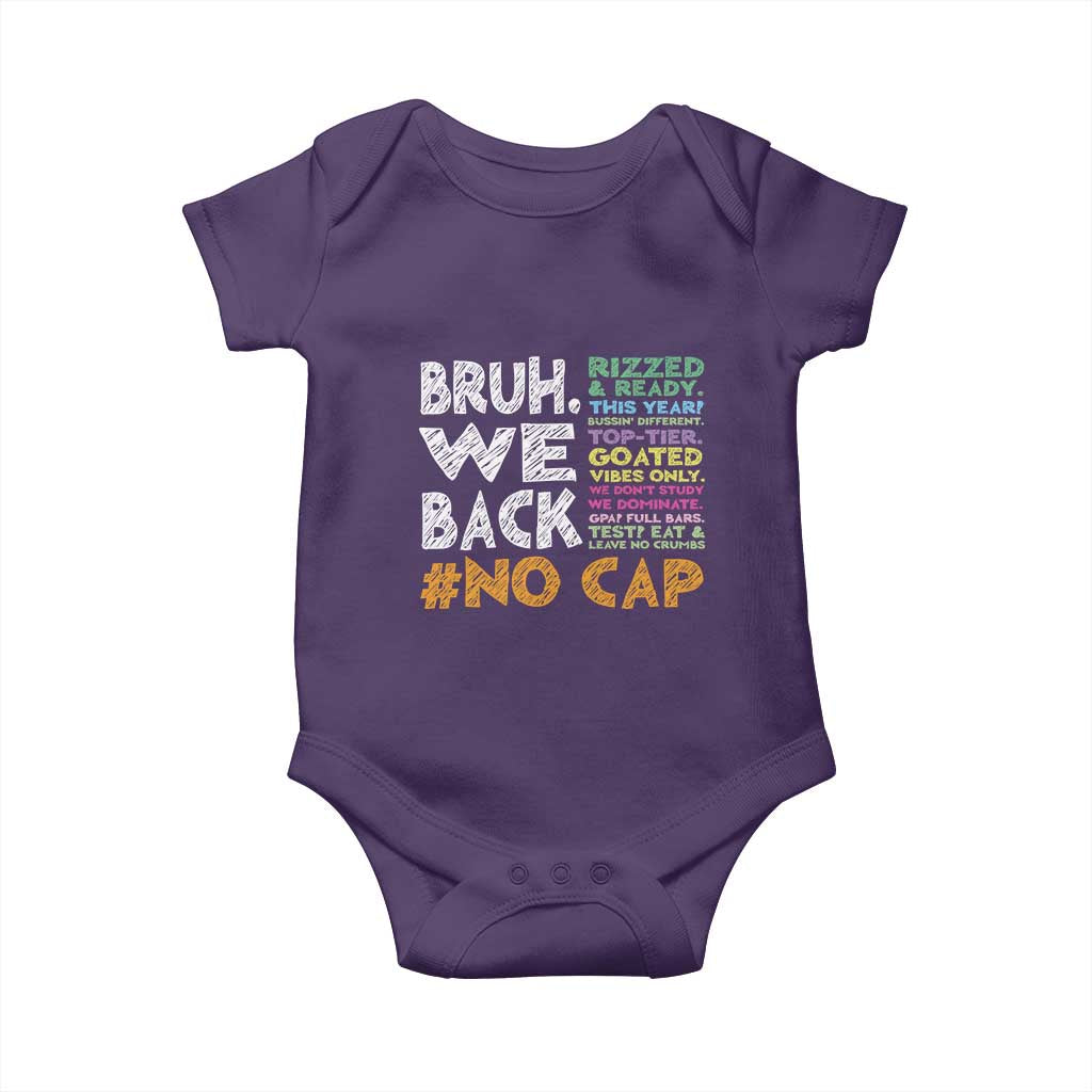 Funny Bruh We Back To School Baby Onesie Happy First Day Of School - Wonder Print Shop