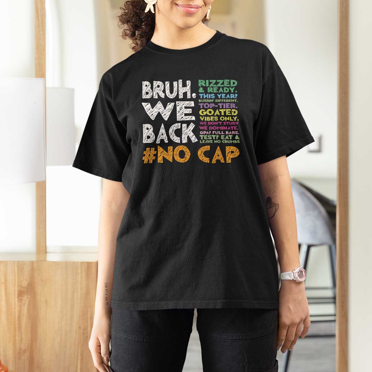 Funny Bruh We Back To School T Shirt For Women Happy First Day Of School - Wonder Print Shop