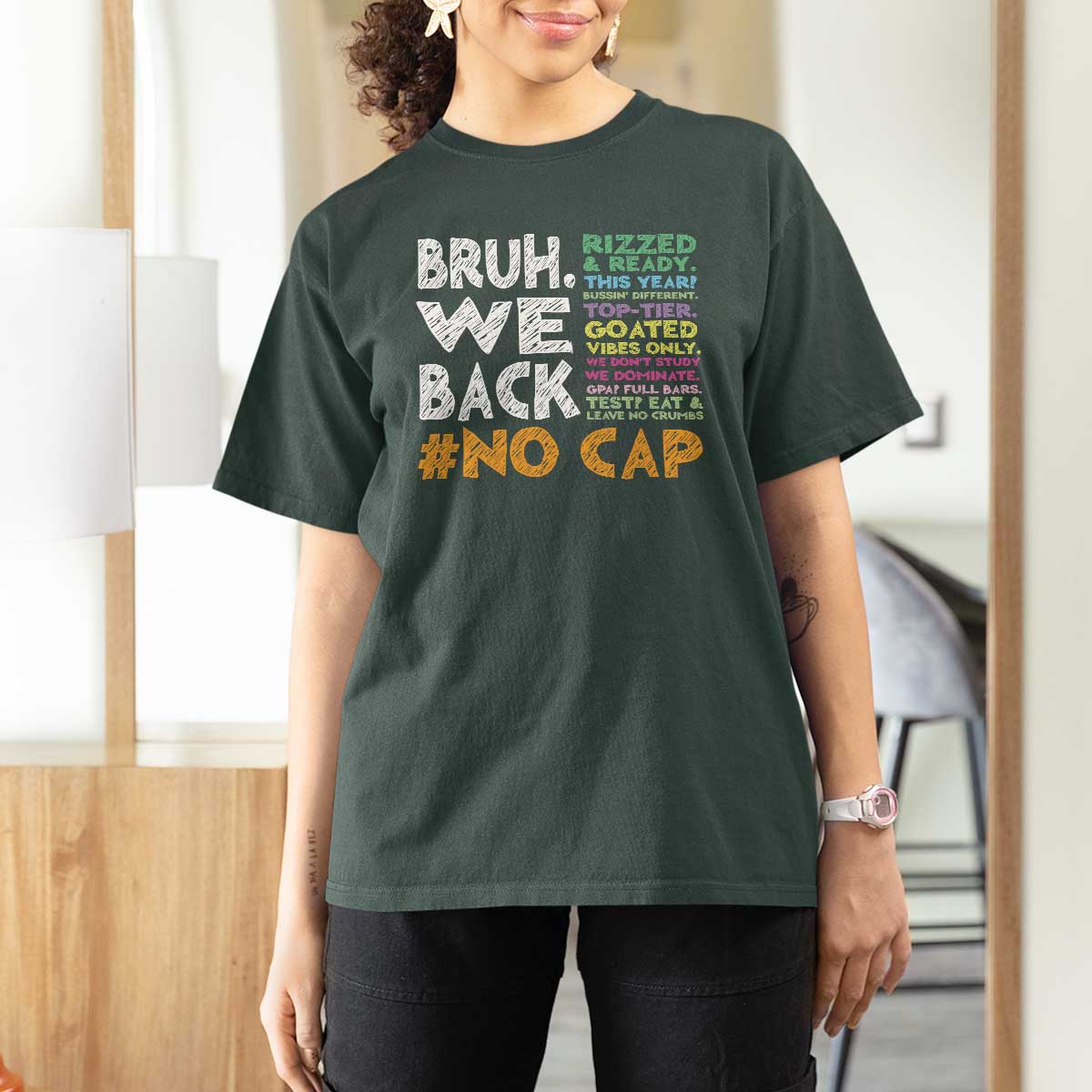 Funny Bruh We Back To School T Shirt For Women Happy First Day Of School - Wonder Print Shop