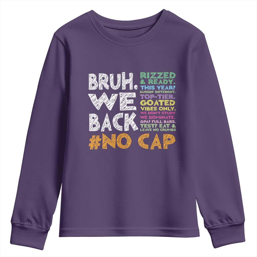 Funny Bruh We Back To School Youth Sweatshirt Happy First Day Of School - Wonder Print Shop