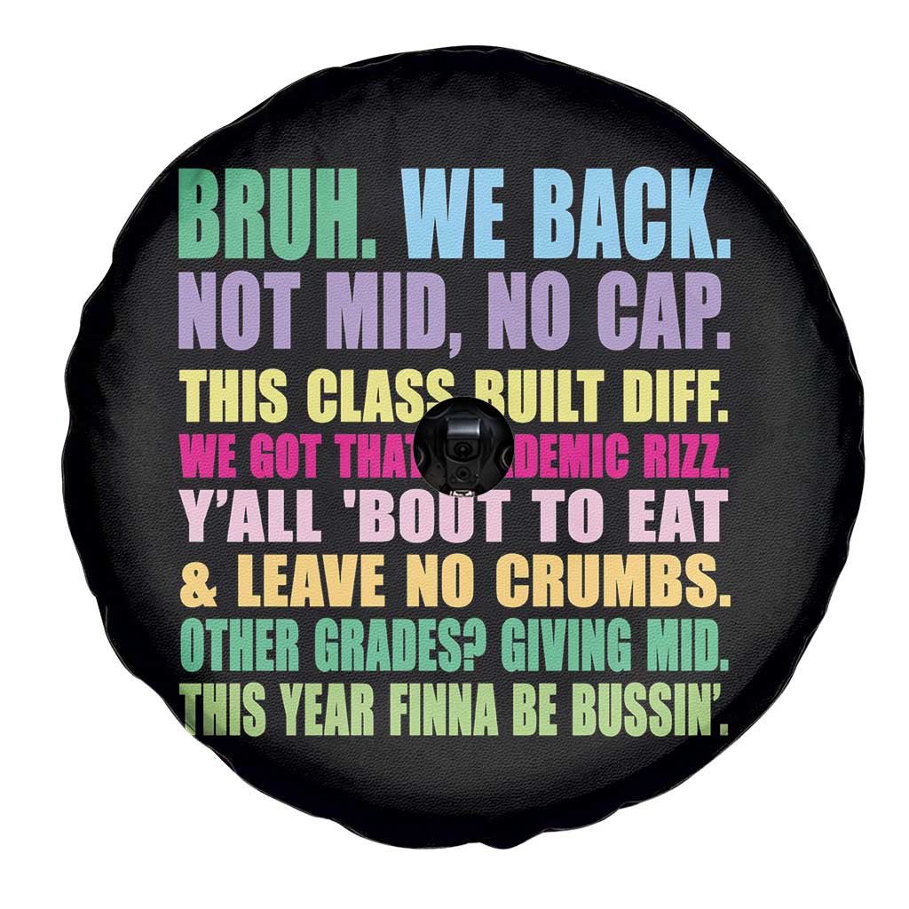 Funny Bruh We Back To School Spare Tire Cover Gen A Slang Happy First Day Of School - Wonder Print Shop