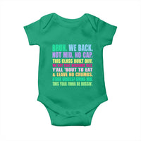 Funny Bruh We Back To School Baby Onesie Gen A Slang Happy First Day Of School - Wonder Print Shop