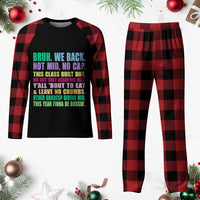 Funny Bruh We Back To School Plaid Pajama Set Gen A Slang Happy First Day Of School - Wonder Print Shop