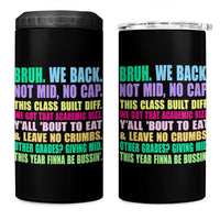 Funny Bruh We Back To School 4 in 1 Can Cooler Tumbler Gen A Slang Happy First Day Of School - Wonder Print Shop