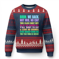 Funny Bruh We Back To School Ugly Christmas Sweater Gen A Slang Happy First Day Of School - Wonder Print Shop