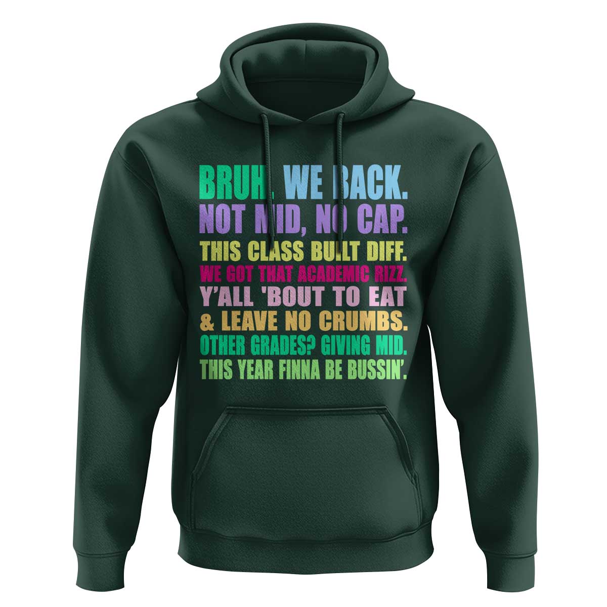 Funny Bruh We Back To School Hoodie Gen A Slang Happy First Day Of School - Wonder Print Shop