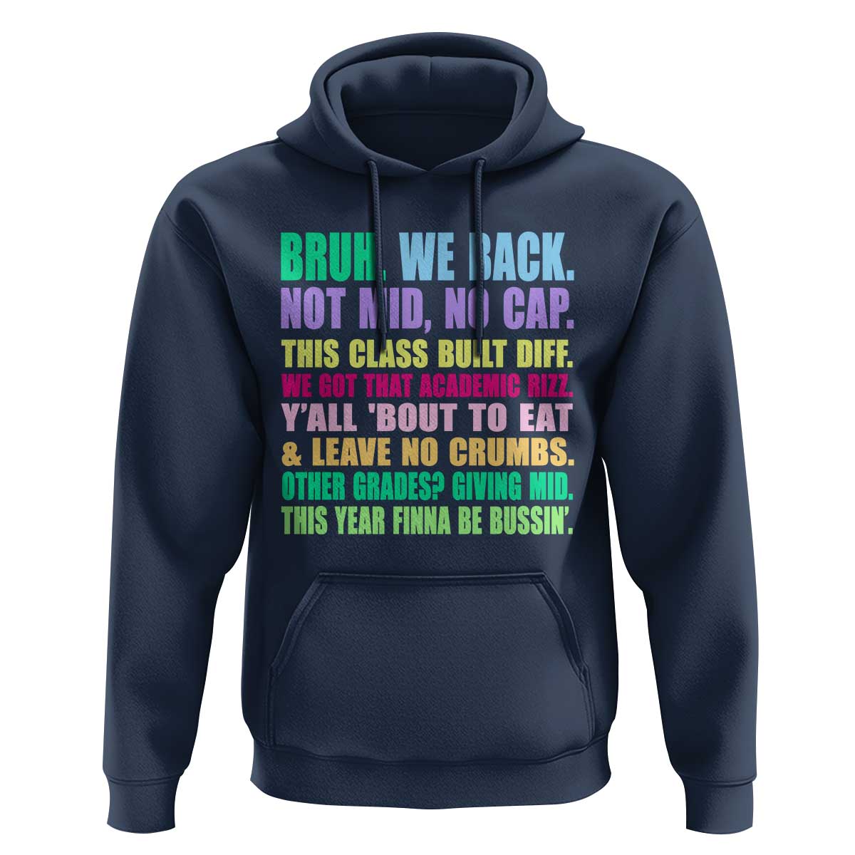 Funny Bruh We Back To School Hoodie Gen A Slang Happy First Day Of School - Wonder Print Shop
