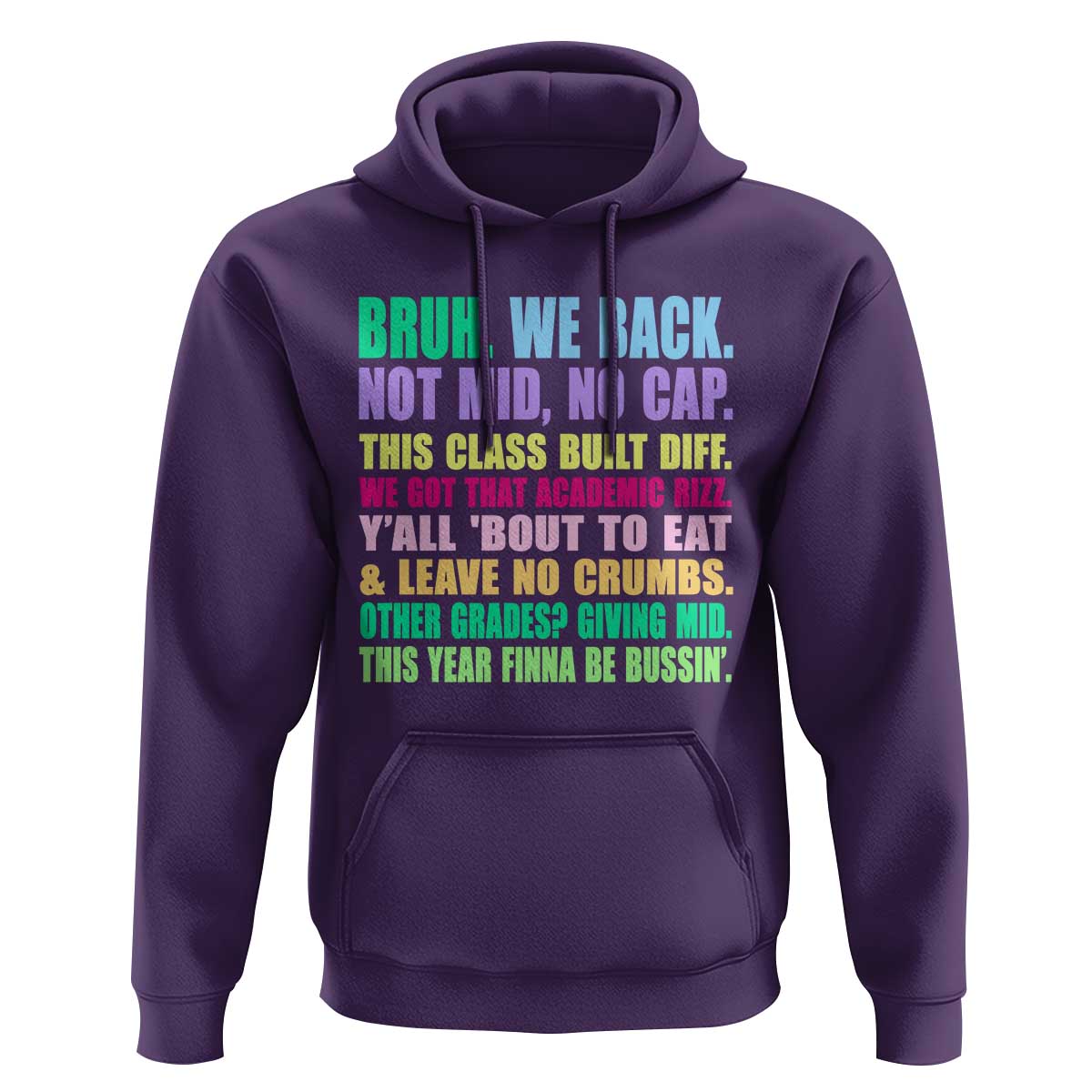 Funny Bruh We Back To School Hoodie Gen A Slang Happy First Day Of School - Wonder Print Shop