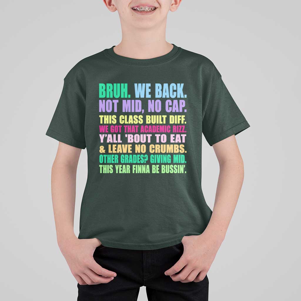Funny Bruh We Back To School T Shirt For Kid Gen A Slang Happy First Day Of School - Wonder Print Shop