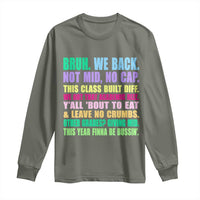 Funny Bruh We Back To School Long Sleeve Shirt Gen A Slang Happy First Day Of School - Wonder Print Shop
