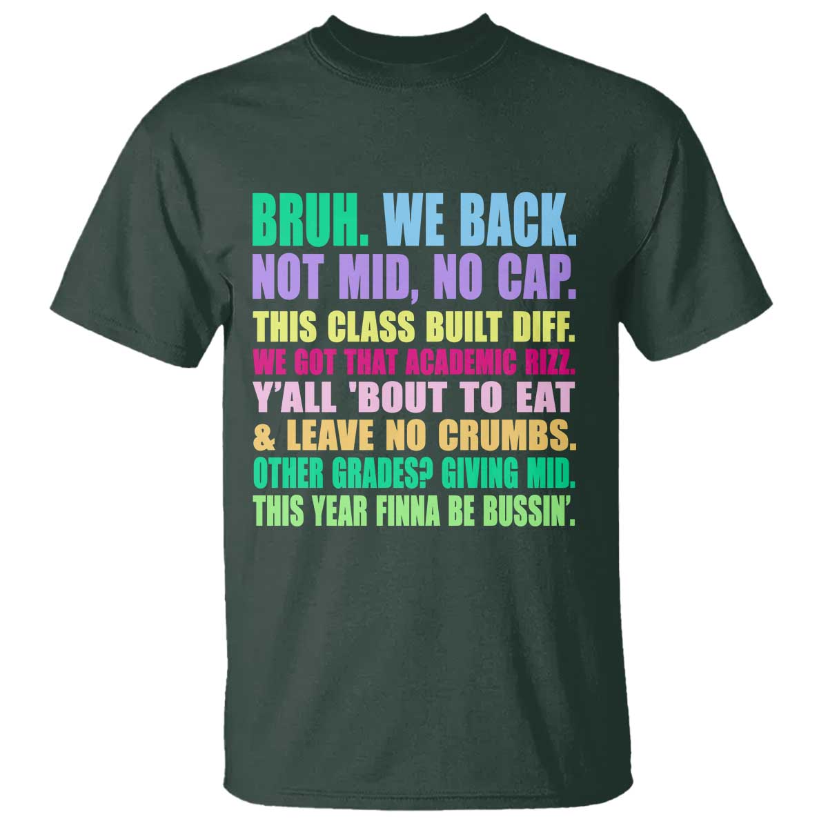 Funny Bruh We Back To School T Shirt Gen A Slang Happy First Day Of School - Wonder Print Shop