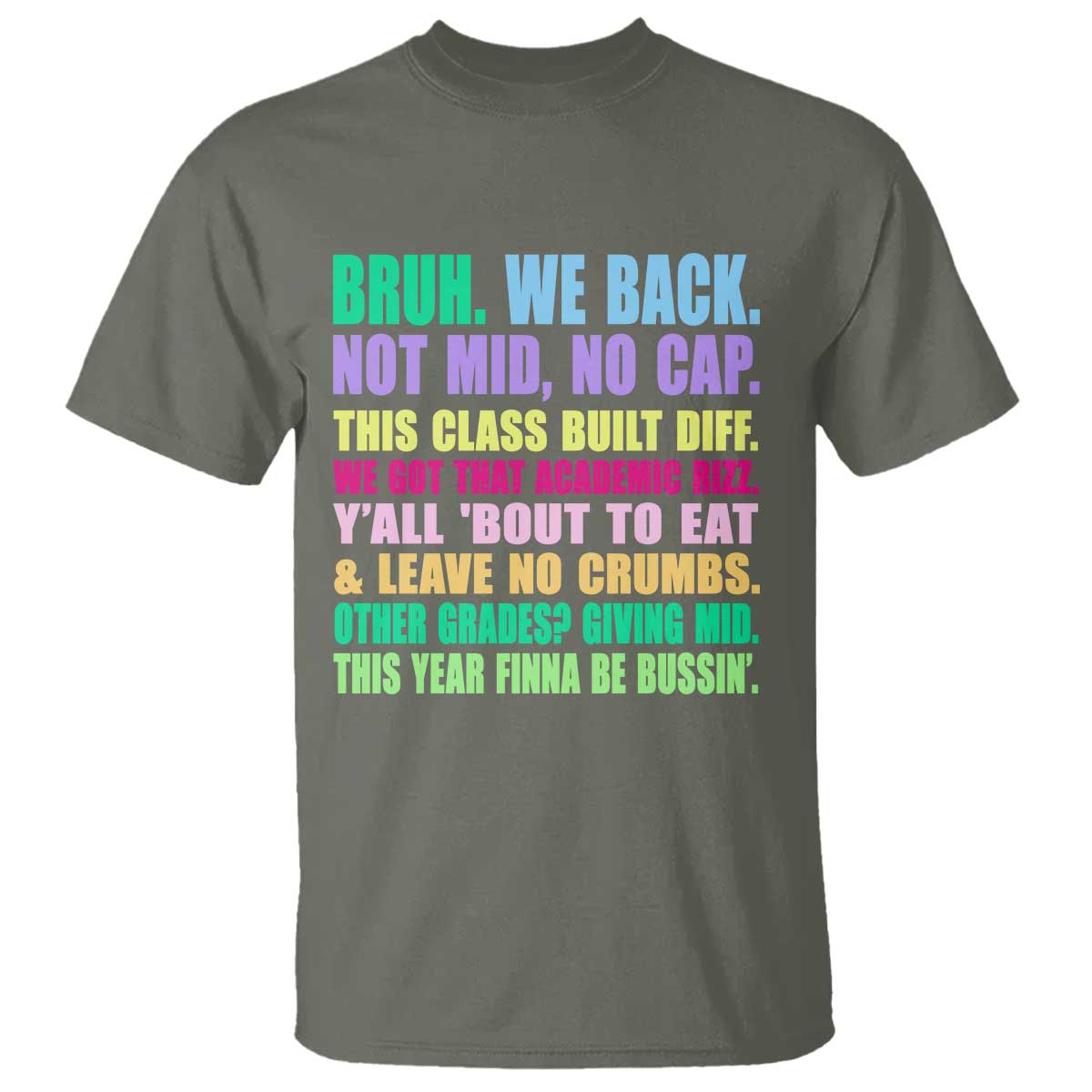 Funny Bruh We Back To School T Shirt Gen A Slang Happy First Day Of School - Wonder Print Shop