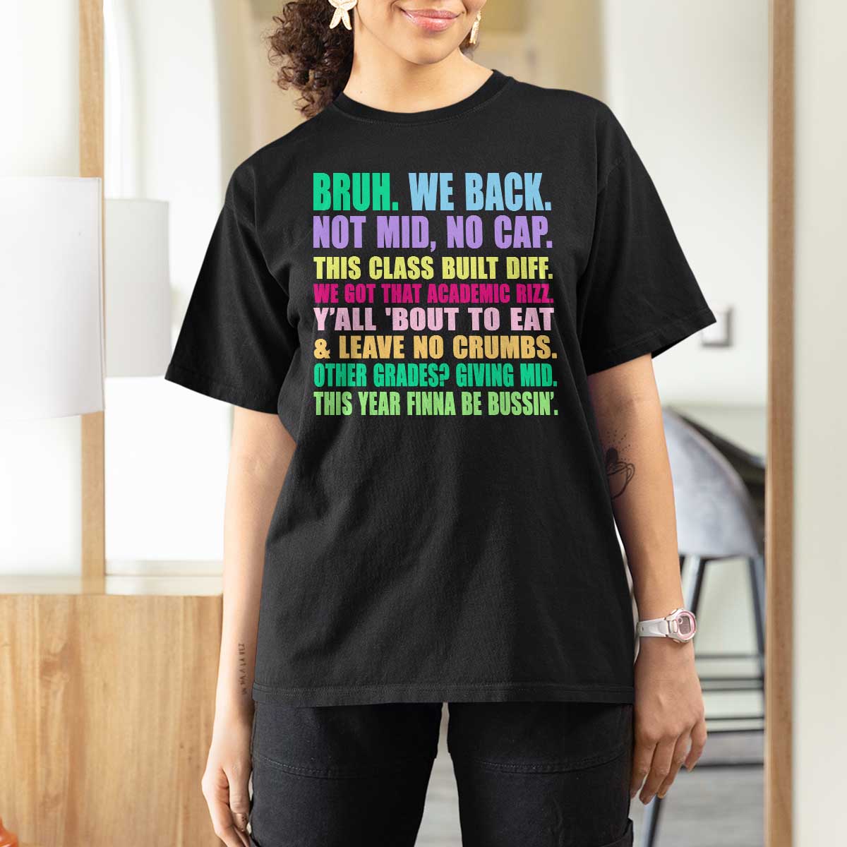 Funny Bruh We Back To School T Shirt For Women Gen A Slang Happy First Day Of School - Wonder Print Shop