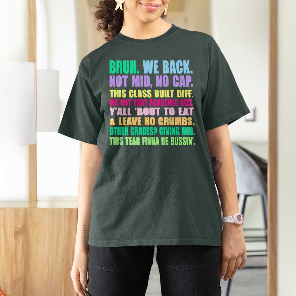 Funny Bruh We Back To School T Shirt For Women Gen A Slang Happy First Day Of School - Wonder Print Shop
