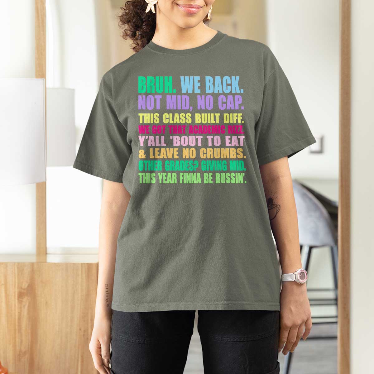 Funny Bruh We Back To School T Shirt For Women Gen A Slang Happy First Day Of School - Wonder Print Shop
