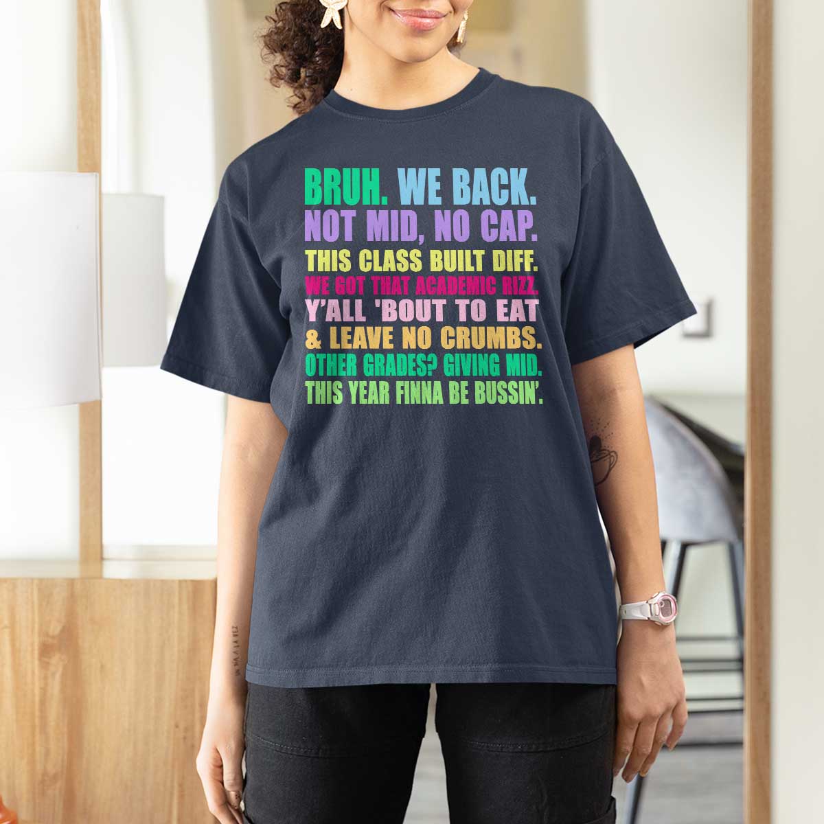 Funny Bruh We Back To School T Shirt For Women Gen A Slang Happy First Day Of School - Wonder Print Shop
