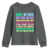 Funny Bruh We Back To School Youth Sweatshirt Gen A Slang Happy First Day Of School - Wonder Print Shop