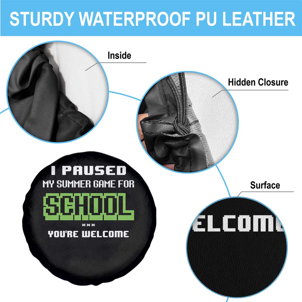 Funny Bruh Back To School Spare Tire Cover Here We Go Again Happy First Day Of School - Wonder Print Shop