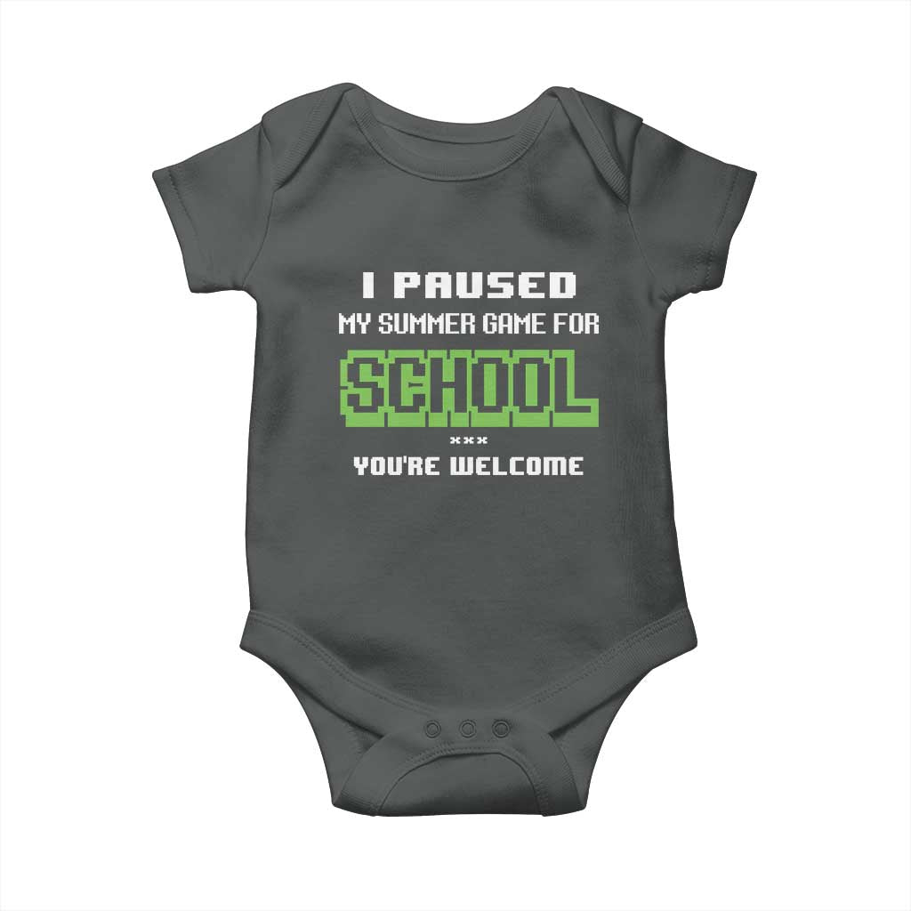 Funny Bruh Back To School Baby Onesie Here We Go Again Happy First Day Of School - Wonder Print Shop