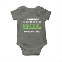 Funny Bruh Back To School Baby Onesie Here We Go Again Happy First Day Of School - Wonder Print Shop
