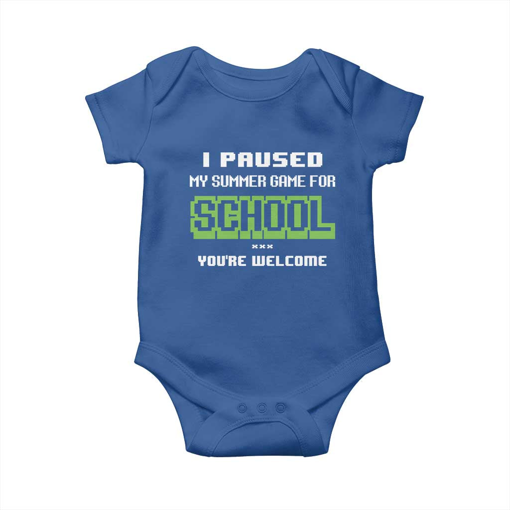 Funny Bruh Back To School Baby Onesie Here We Go Again Happy First Day Of School - Wonder Print Shop
