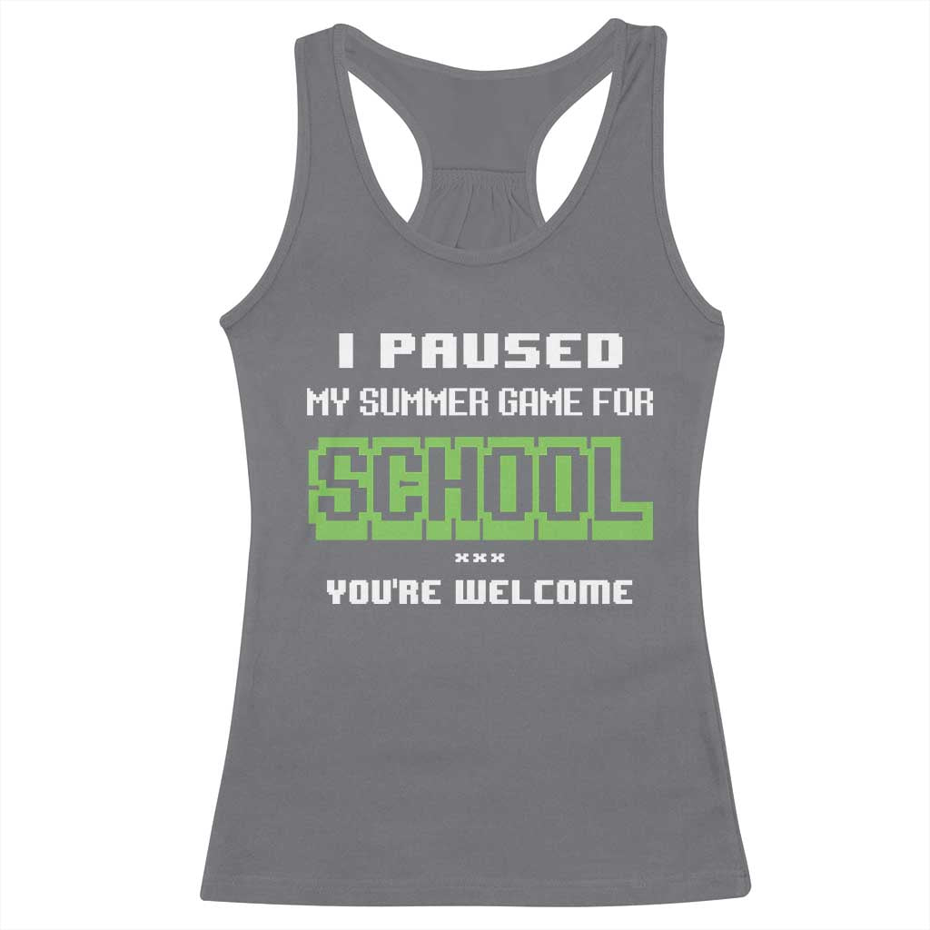 Funny Bruh Back To School Racerback Tank Top Here We Go Again Happy First Day Of School - Wonder Print Shop