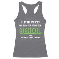 Funny Bruh Back To School Racerback Tank Top Here We Go Again Happy First Day Of School - Wonder Print Shop