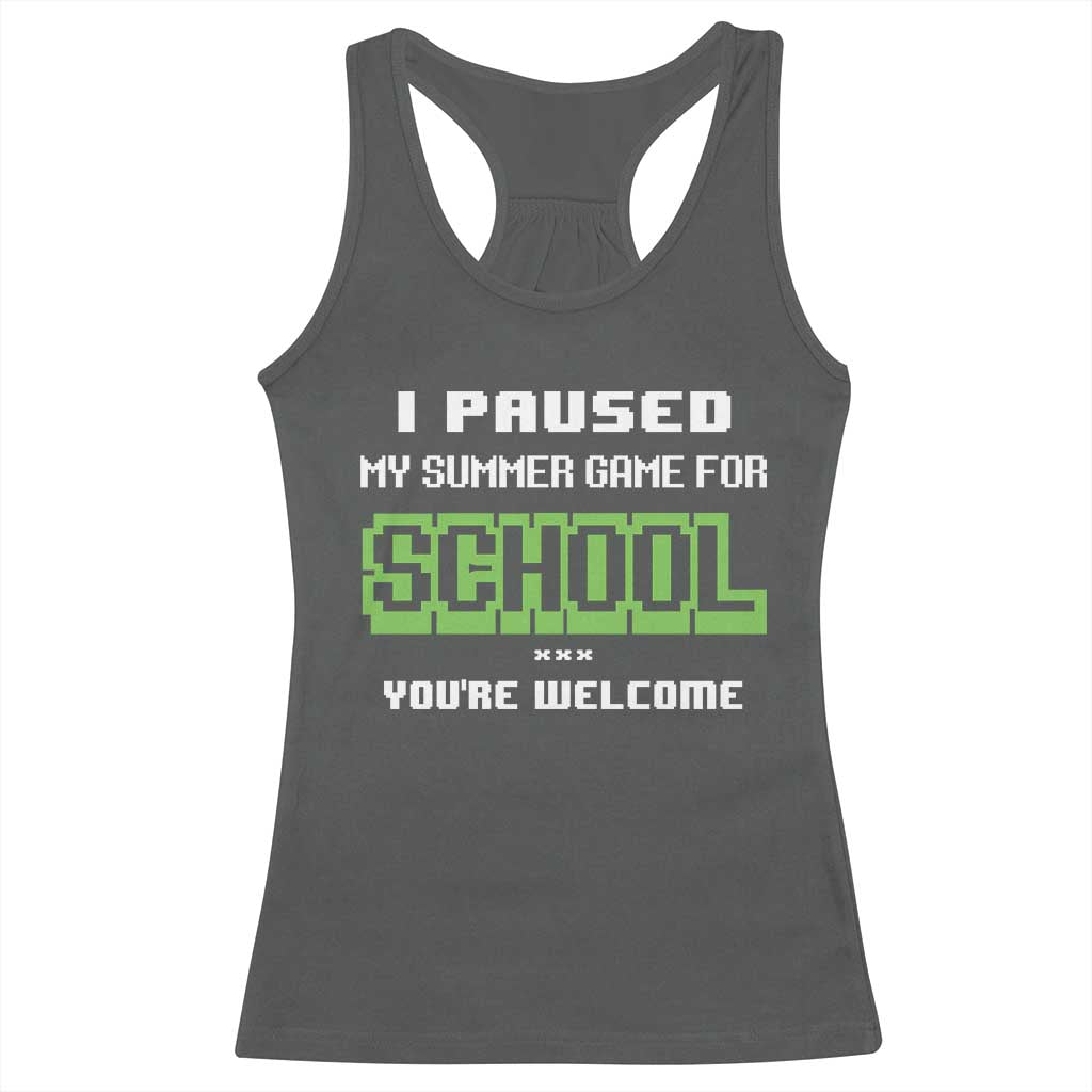 Funny Bruh Back To School Racerback Tank Top Here We Go Again Happy First Day Of School - Wonder Print Shop