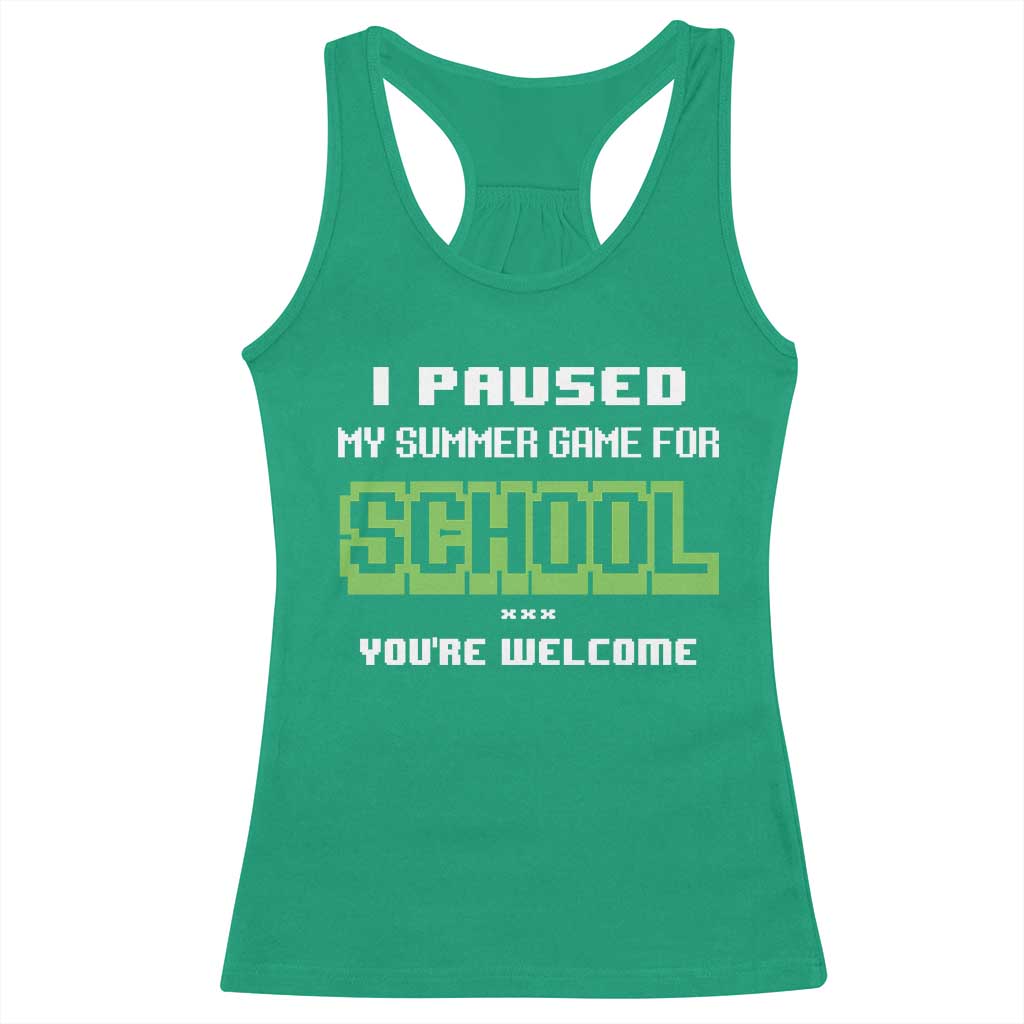 Funny Bruh Back To School Racerback Tank Top Here We Go Again Happy First Day Of School - Wonder Print Shop