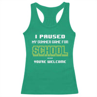 Funny Bruh Back To School Racerback Tank Top Here We Go Again Happy First Day Of School - Wonder Print Shop