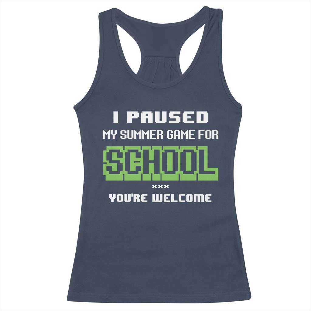 Funny Bruh Back To School Racerback Tank Top Here We Go Again Happy First Day Of School - Wonder Print Shop