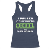 Funny Bruh Back To School Racerback Tank Top Here We Go Again Happy First Day Of School - Wonder Print Shop