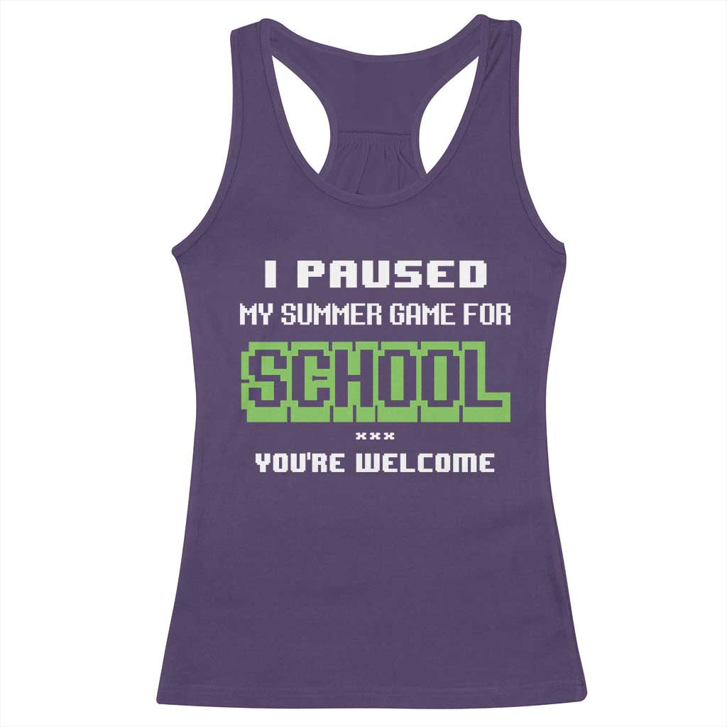 Funny Bruh Back To School Racerback Tank Top Here We Go Again Happy First Day Of School - Wonder Print Shop