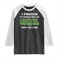 Funny Bruh Back To School Raglan Shirt Here We Go Again Happy First Day Of School - Wonder Print Shop