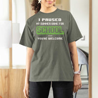 Funny Bruh Back To School T Shirt For Women Here We Go Again Happy First Day Of School - Wonder Print Shop