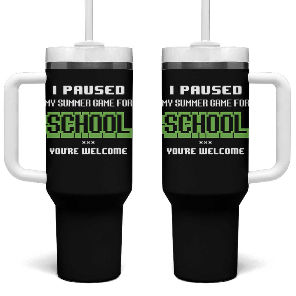 Funny Bruh Back To School Tumbler With Handle Here We Go Again Happy First Day Of School - Wonder Print Shop