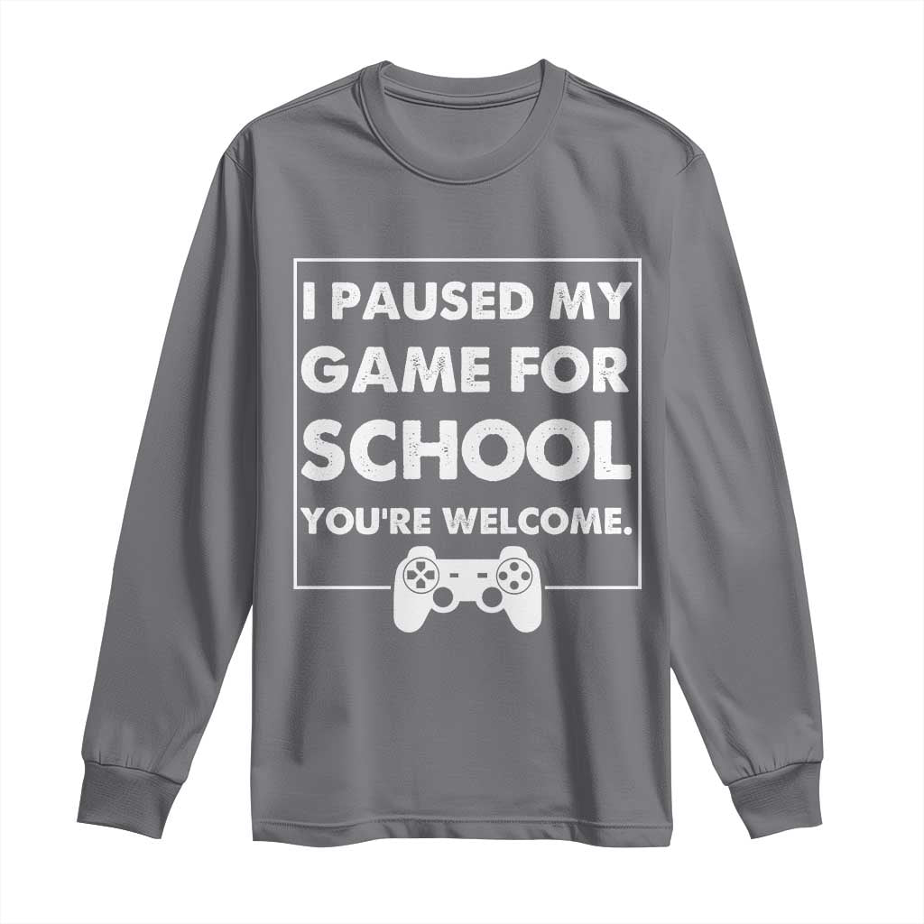 Funny Gamer Back to School Long Sleeve Shirt Funny Boys Video Gaming - Wonder Print Shop