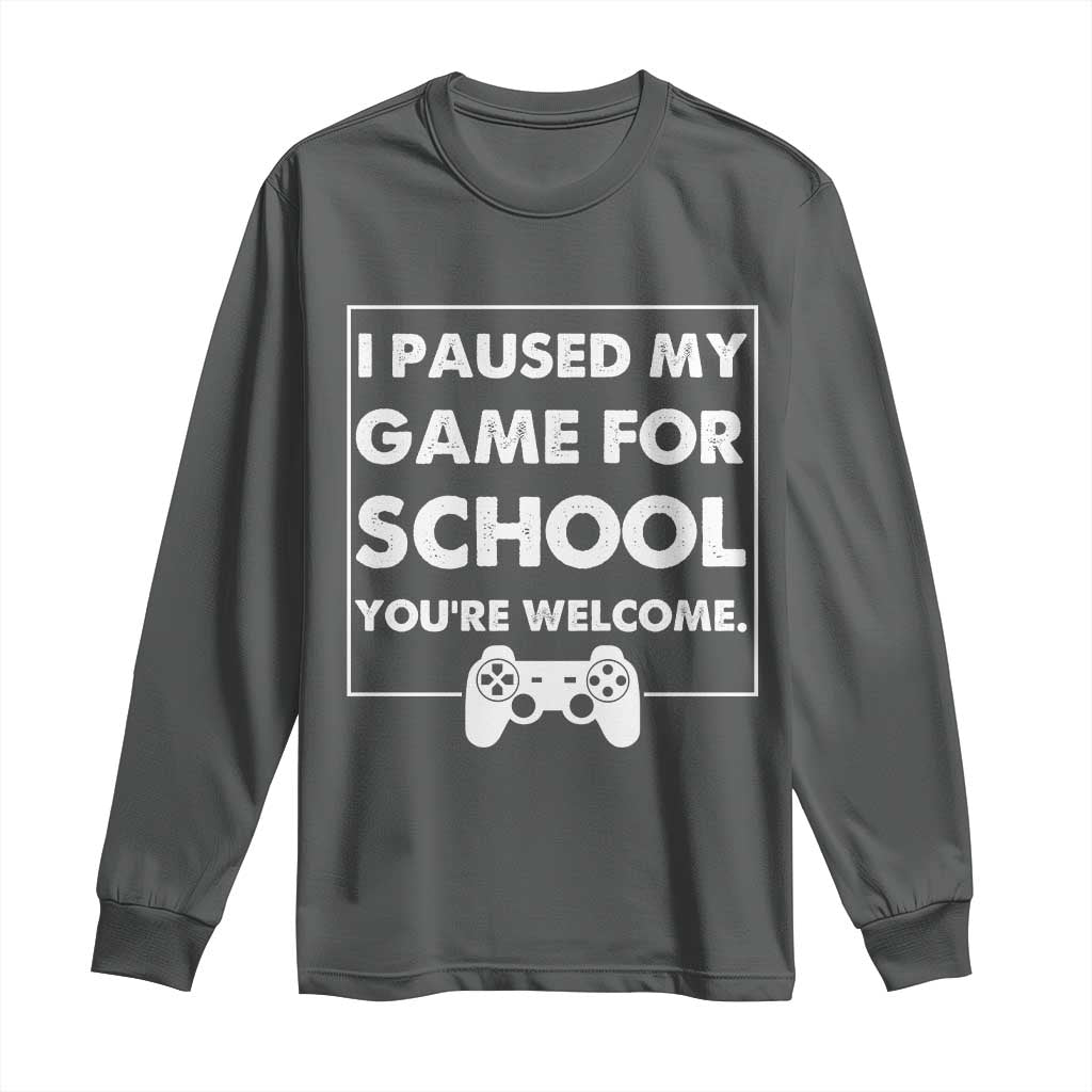 Funny Gamer Back to School Long Sleeve Shirt Funny Boys Video Gaming - Wonder Print Shop