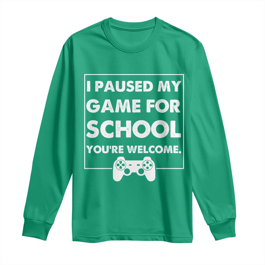 Funny Gamer Back to School Long Sleeve Shirt Funny Boys Video Gaming - Wonder Print Shop