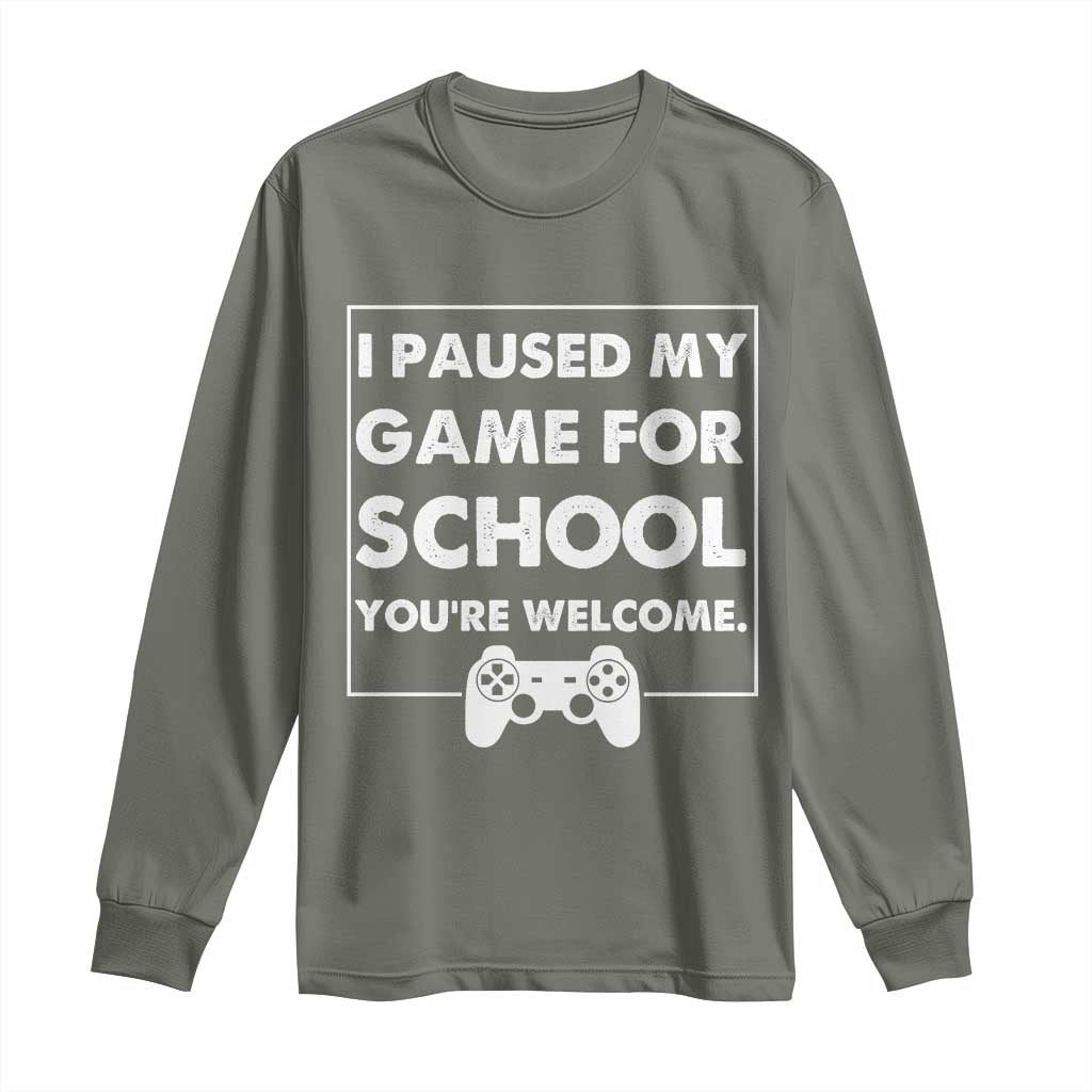 Funny Gamer Back to School Long Sleeve Shirt Funny Boys Video Gaming - Wonder Print Shop