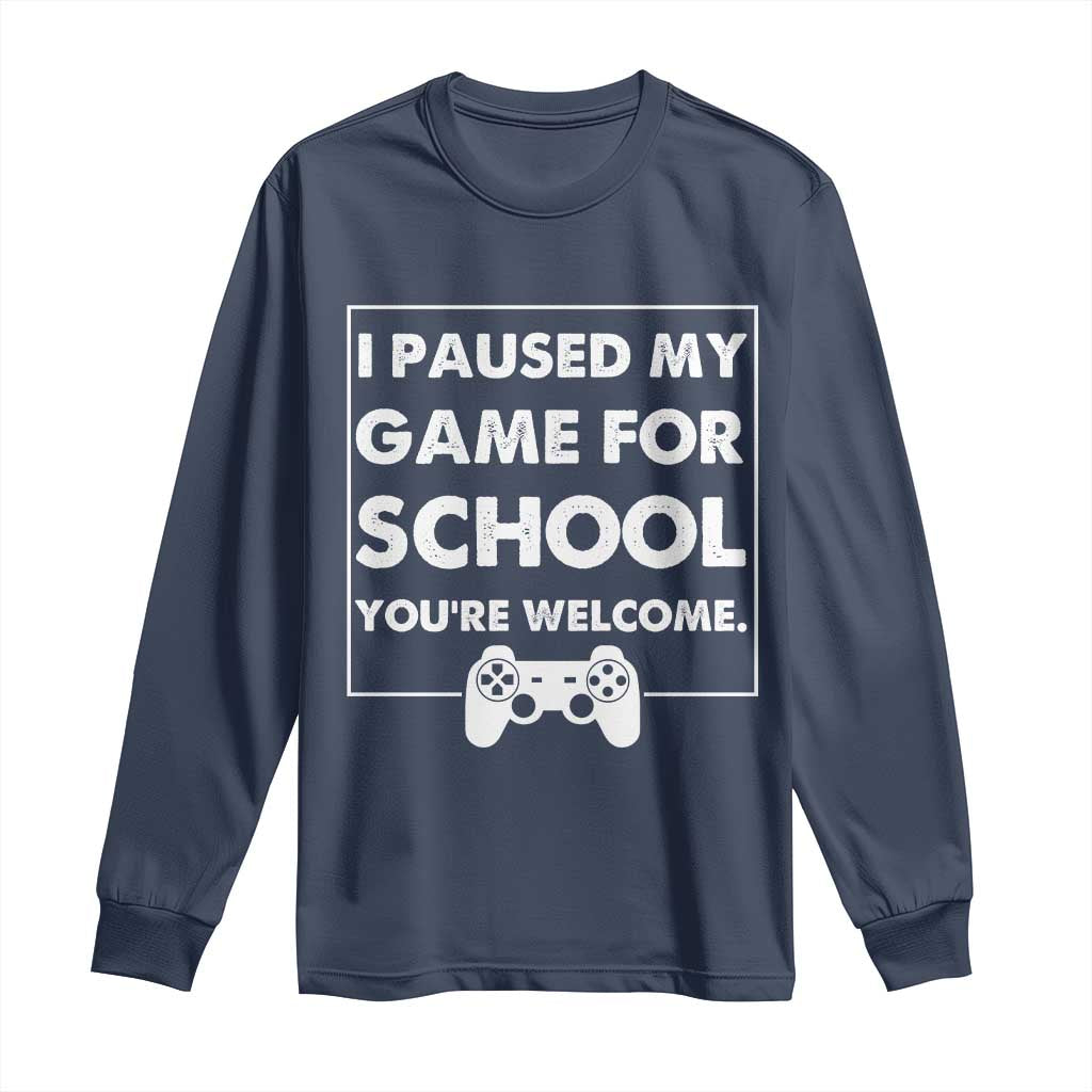 Funny Gamer Back to School Long Sleeve Shirt Funny Boys Video Gaming - Wonder Print Shop