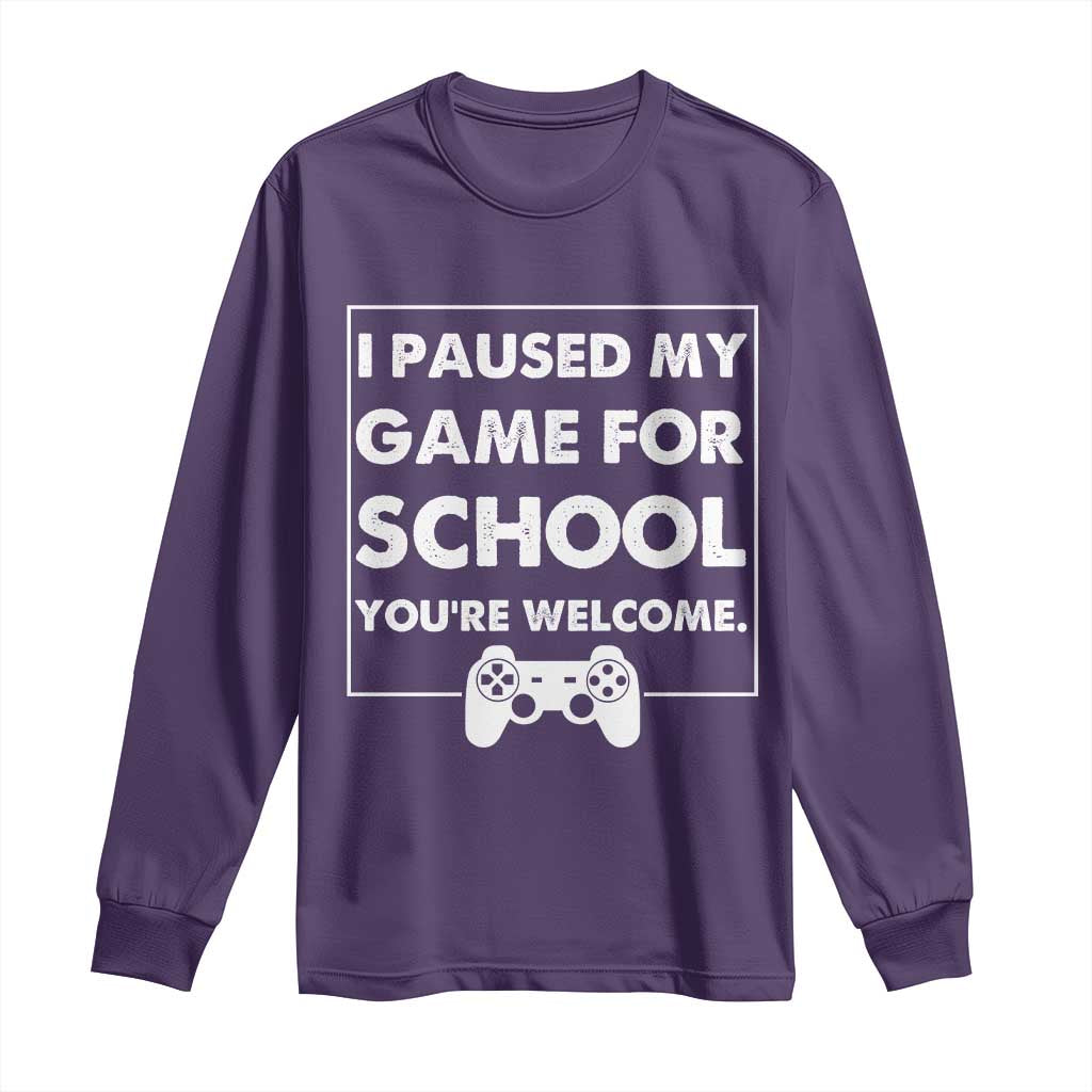Funny Gamer Back to School Long Sleeve Shirt Funny Boys Video Gaming - Wonder Print Shop