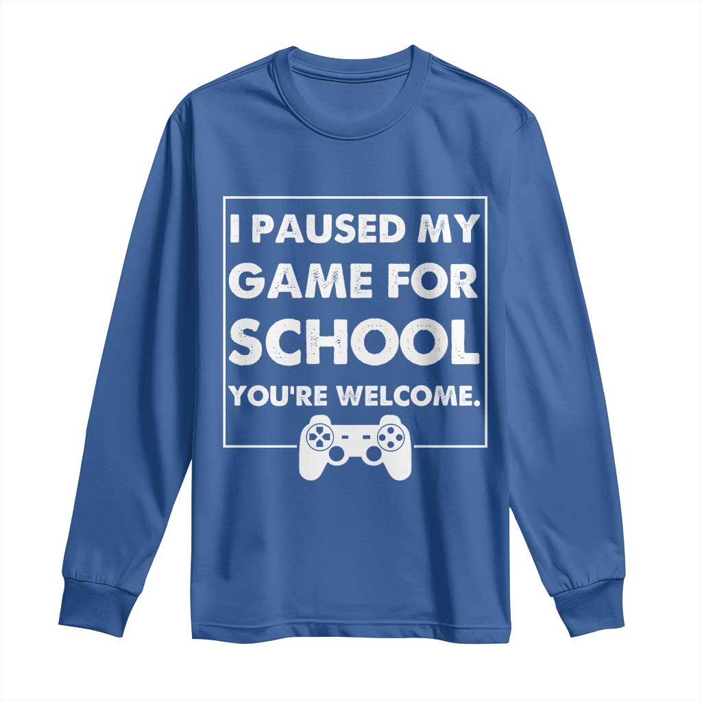 Funny Gamer Back to School Long Sleeve Shirt Funny Boys Video Gaming - Wonder Print Shop
